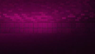 The primary subject of the image is a brick wall, which is the main object, scene, or focus of the image. The setting/background features a purple brick wall, which is the environment, backdrop, or surface visible in the image. The visual style of the image is a photo, as it is a real-life scene. The dominant colors in the image are purple and red, creating a bold and striking atmosphere.