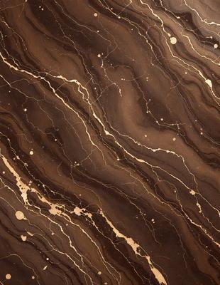 The primary subject of the image is a marble countertop with a brown and gold pattern. The setting is a kitchen, and the visual style is a close-up of the marble countertop. The colors and mood of the image are warm and earthy, with the brown and gold pattern adding a touch of sophistication.