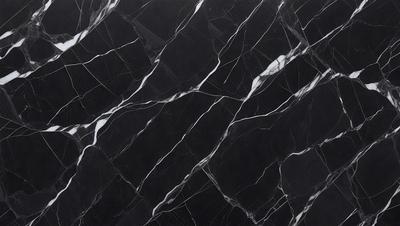 The primary subject of the image is a marble tile with a black and white pattern. The setting is a black and white marble tile wall, which serves as the background. The visual style is a close-up of the marble tile, showcasing its intricate pattern. The colors and mood of the image are predominantly black and white, giving it a classic and elegant appearance.
