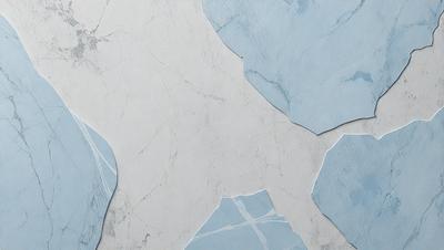 The primary subject of the image is a white horse, which is the main focus of the scene. The horse is depicted in a blue and white color scheme, giving it a unique and eye-catching appearance. The setting is a blue and white marble wall, which serves as the backdrop for the horse's image. The visual style of the image is a combination of photo and digital art, creating a striking and artistic representation of the horse. The overall atmosphere of the image is one of elegance and beauty, with the