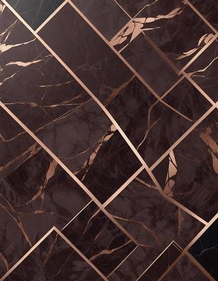 The image features a marble wall with a pattern of brown and black tiles. The tiles are arranged in a square pattern, creating a visually appealing design. The overall atmosphere of the image is elegant and sophisticated, with the marble wall and tiles adding a touch of luxury and refinement to the space.