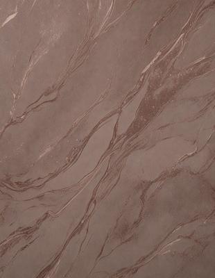 The primary subject of the image is a marble wall with a unique, swirling pattern. The setting is a room with a brown color scheme. The visual style is a close-up of the marble wall, showcasing its intricate design. The colors and mood of the image are warm and inviting, with the marble pattern adding a touch of elegance and sophistication to the space.