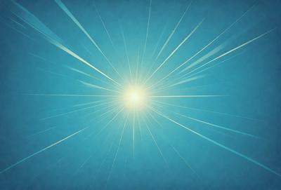 The primary subject of the image is a bright, sun-like light source, which appears to be a sunburst or a bright star. The light source is surrounded by a blue background, which adds to the overall atmosphere of the image. The visual style of the image is a combination of photo and digital art, creating a unique and eye-catching effect. The colors and mood of the image are predominantly blue, with the bright light source standing out against the darker background.