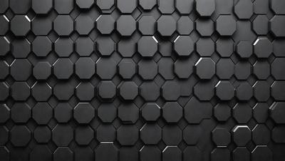 The primary subject of the image is a black and white patterned wall. The setting is a black background, and the visual style is a patterned texture. The dominant colors are black and white, creating a bold and striking appearance.