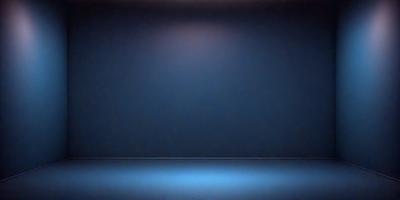 The primary subject of the image is a blue wall with a blue background. The setting is a dark room, and the visual style is a photo. The dominant colors and overall atmosphere are blue and dark, creating a moody and mysterious ambiance.