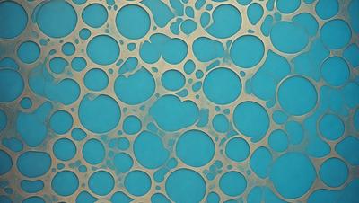 The primary subject of the image is a blue wall with a pattern of round holes. The setting is a room with a blue background. The visual style is a combination of a photo and digital art, creating a unique and interesting pattern. The dominant colors are blue and white, giving the wall a clean and modern appearance. The overall atmosphere is calm and inviting.