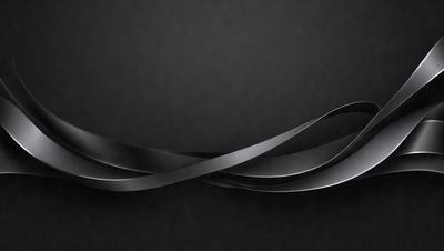 The primary subject of the image is a black and silver curved design, which appears to be a pattern or a piece of art. The setting is a black background, which provides a stark contrast to the curved design. The visual style of the image is a combination of digital art and illustration, as it features a unique and intricate pattern. The colors and mood of the image are predominantly black and silver, giving it a modern and sleek appearance.