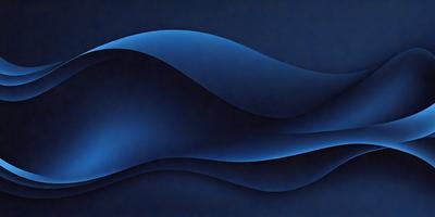 The primary subject of the image is a blue wave, which is the main focus of the scene. The setting is a dark blue background, creating a moody atmosphere. The visual style is a digital art or illustration, as the wave is depicted in a detailed and artistic manner. The dominant colors are blue and black, with the blue wave being the most prominent feature in the image.