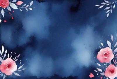 The primary subject of the image is a blue sky with clouds. The setting is a cloudy day, and the visual style is a watercolor painting. The colors and mood of the image are predominantly blue and calm, creating a serene atmosphere.