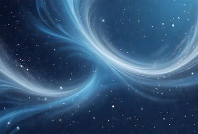 The primary subject of the image is a blue spiral pattern, which is the main object, scene, or focus of the image. The setting or background of the image is a dark, star-filled sky, which adds to the overall atmosphere. The visual style of the image is digital art, as it is a digital creation. The colors and mood of the image are predominantly blue, with a sense of depth and movement created by the spiral pattern.