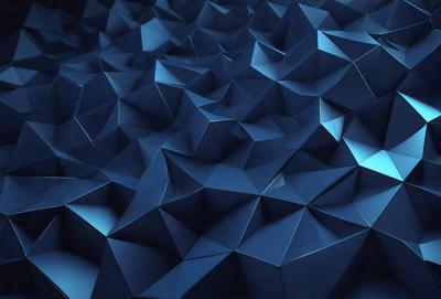 The primary subject of the image is a blue, geometric pattern. The setting is a blue background, which creates a visually striking contrast with the pattern. The visual style is a combination of digital art and illustration, giving the image a modern and artistic appearance. The dominant colors are blue and white, creating a calm and soothing atmosphere.
