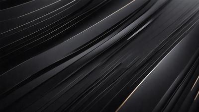 The primary subject of the image is a close-up of a black and gold patterned material. The setting is a dark background, which contrasts with the patterned material. The visual style appears to be a combination of a photo and a digital art or illustration, as the pattern is intricate and detailed. The colors and mood of the image are predominantly black and gold, creating a sense of sophistication and elegance.