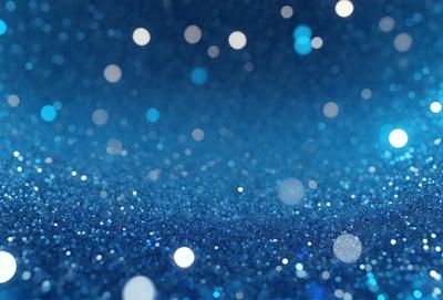 The primary subject of the image is a blue background with a pattern of glittering blue stars. The setting is a dark blue sky, and the visual style is a digital art or illustration. The colors and mood of the image are predominantly blue, creating a serene and calming atmosphere.
