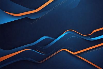 The primary subject of the image is a blue and orange pattern, which appears to be a digital art or illustration. The setting is a dark blue background, and the visual style suggests that the image is a digital creation. The dominant colors in the image are blue and orange, creating a vibrant and energetic atmosphere.