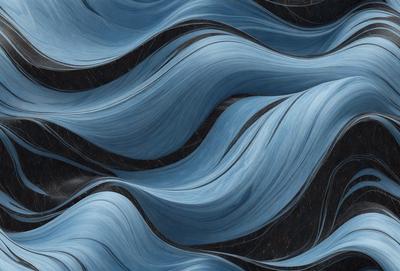 The primary subject of the image is a blue and white hairstyle, which appears to be a wig. The setting is a black background, which contrasts with the blue and white colors of the hairstyle. The visual style is a digital art or illustration, as the hairstyle is depicted in a detailed and artistic manner. The colors and mood of the image are predominantly blue and white, creating a clean and modern appearance.