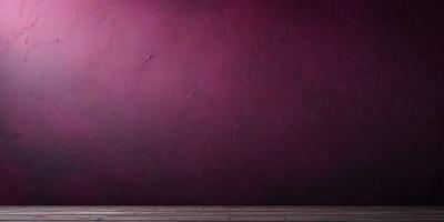 The primary subject of the image is a wall with a purple color. The setting is a room with a wooden floor. The visual style is a photo, and the dominant colors are purple and red. The overall atmosphere is moody and dramatic.