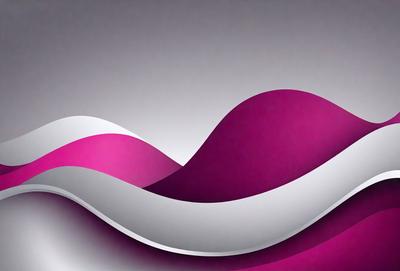 The primary subject of the image is a large, curved, pink and white design. The setting is a gray background, which contrasts with the vibrant colors of the design. The visual style appears to be a combination of digital art and illustration, creating a unique and eye-catching pattern. The dominant colors are pink and white, giving the design a bold and feminine appearance.