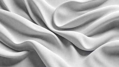 The primary subject of the image is a white sheet of fabric, which is the main object, scene, or focus of the image. The setting or background is a white surface, which provides a clean and minimalistic backdrop for the fabric. The visual style of the image is a close-up of the fabric, showcasing its texture and details. The colors and mood of the image are predominantly white, giving it a clean and serene atmosphere.