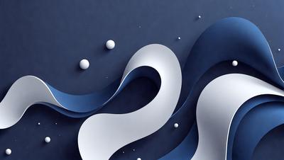 The primary subject of the image is a blue and white swirl pattern. The setting is a blue background, and the visual style appears to be a digital art or illustration. The dominant colors are blue and white, creating a calm and soothing atmosphere.