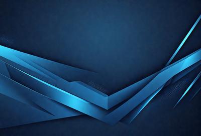 The primary subject of the image is a blue, abstract design. The setting is a dark blue background, which creates a contrasting and dramatic effect. The visual style is a combination of digital art and illustration, giving the image a modern and artistic appearance. The dominant colors are blue and black, creating a calm and sophisticated mood.