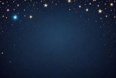 The primary subject of the image is a blue sky filled with stars. The setting is a nighttime sky, and the visual style is a photo. The dominant colors are blue and white, creating a serene and peaceful atmosphere.