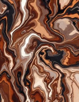 The primary subject of the image is a close-up of a marbled stone, showcasing its intricate and colorful patterns. The setting is a natural environment, with the stone being the main focus of the scene. The visual style is a combination of a photo and digital art, as the image is a close-up of the stone, highlighting its unique texture and patterns. The colors and mood of the image are vibrant and lively, with the marbled stone serving as a striking and eye-catching center