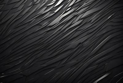 The primary subject of the image is a black and white patterned wall. The setting is a dark room, and the visual style appears to be a combination of a photo and digital art. The dominant colors are black and white, creating a moody atmosphere.