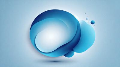 The primary subject of the image is a blue and white circle, which appears to be a digital art or illustration. The setting is a blue background, and the visual style is a modern and abstract design. The colors and mood of the image are predominantly blue and white, creating a calm and serene atmosphere.