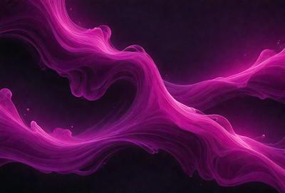 The primary subject of the image is a purple, pink, and white smoke or mist. The setting is a dark background, which contrasts with the vibrant colors of the smoke. The visual style appears to be a digital art or illustration, as the smoke is depicted in a fluid and dynamic manner. The colors and mood of the image are predominantly purple and pink, creating a sense of warmth and tranquility.