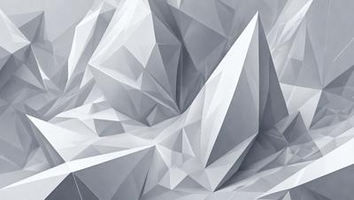 The primary subject of the image is a large, three-dimensional geometric shape, possibly a sculpture or a piece of art. The setting is a white background, which provides a clean and minimalist appearance. The visual style is a combination of digital art and illustration, as the geometric shape appears to be a digital creation. The colors and mood of the image are predominantly white, giving it a clean and modern feel.