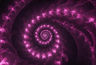 The primary subject of the image is a spiral pattern, which is the main object, scene, or focus of the image. The spiral pattern is set against a purple background, creating a visually striking and vibrant scene. The visual style of the image is a combination of photo and digital art, as it appears to be a close-up of a spiral pattern with a pink background. The colors and mood of the image are predominantly pink, giving it a warm and inviting atmosphere.
