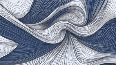 The primary subject of the image is a blue and white swirl pattern. The setting is a blue background, and the visual style appears to be a digital art or illustration. The dominant colors are blue and white, creating a calm and soothing atmosphere.
