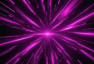The primary subject of the image is a purple light streak, which appears to be a purple lightning bolt or a purple laser beam. The setting is a dark background, which contrasts with the bright purple light. The visual style is a digital art or illustration, as the purple light streak is depicted in a stylized manner. The colors and mood of the image are predominantly purple, creating a vibrant and energetic atmosphere.
