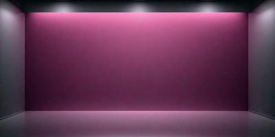 The primary subject of the image is a large, pink wall. The setting is a room with a purple background, and the visual style appears to be a photo. The dominant colors in the image are pink and purple, creating a warm and inviting atmosphere.