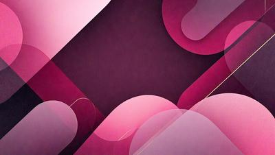 The primary subject of the image is a pink and purple abstract art piece. The setting is a dark background, which contrasts with the vibrant colors of the artwork. The visual style is a combination of digital art and illustration, creating a unique and eye-catching design. The dominant colors are pink and purple, giving the artwork a warm and inviting atmosphere.