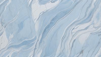 The primary subject of the image is a blue and white marble tile. The setting is a bathroom, with the marble tile covering the walls and floor. The visual style is a close-up of the tile, showcasing its intricate patterns and textures. The dominant colors are blue and white, creating a clean and elegant atmosphere.