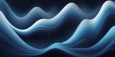 The primary subject of the image is a blue wave, which is the main focus of the scene. The setting is a dark background, creating a dramatic contrast with the blue wave. The visual style is a digital art or illustration, as the wave is depicted in a detailed and artistic manner. The dominant colors are blue and black, giving the image a calm and serene atmosphere.
