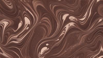 The primary subject of the image is a close-up of a chocolate-colored surface, possibly a chocolate-covered cake or a chocolate-themed wallpaper. The setting is a room with a brown and white color scheme. The visual style is a close-up of the chocolate surface, which gives a sense of depth and texture. The colors and mood of the image are predominantly brown and white, creating a warm and cozy atmosphere.