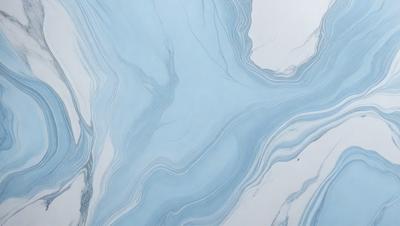 The primary subject of the image is a blue and white marbled surface, which appears to be a marble tile or a marble-like material. The setting is a room with a white background, which contrasts with the blue and white marbled surface. The visual style of the image is a close-up of the marbled surface, showcasing its intricate patterns and textures. The colors and mood of the image are predominantly blue and white, creating a sense of elegance and sophistication.