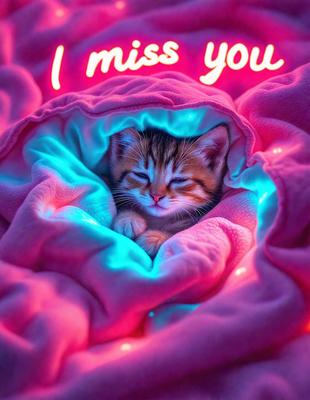 The primary subject of the image is a small kitten, which is laying down and appears to be sleeping. The kitten is surrounded by a pink blanket, which adds a warm and cozy atmosphere to the scene. The visual style of the image is a combination of a photo and digital art, creating a unique and eye-catching representation of the kitten. The colors and mood of the image are predominantly pink, which adds a sense of comfort and warmth to the scene.