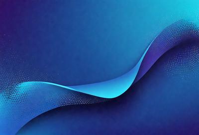 The primary subject of the image is a blue wave, which is the main object, scene, or focus of the image. The setting or background is a blue sky, and the visual style is a digital art or illustration. The dominant colors and overall atmosphere are a mix of blue and purple, creating a serene and calming mood.