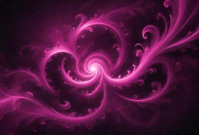 The primary subject of the image is a pink spiral pattern, which is the main object, scene, or focus of the image. The setting or background features a purple background, which adds to the overall atmosphere of the image. The visual style of the image is a combination of digital art and illustration, creating a unique and eye-catching design. The colors and mood of the image are predominantly pink and purple, giving it a vibrant and lively appearance.