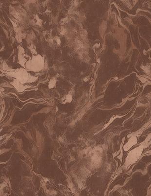 The image features a brown marbled surface with a pattern of swirls and waves. The primary subject is the marbled surface, which serves as the setting and background for the scene. The visual style of the image is a close-up of the marbled surface, showcasing its intricate patterns. The colors and mood of the image are warm and earthy, with the brown marbled surface being the dominant color.