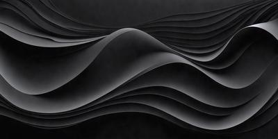 The primary subject of the image is a black and white picture of a wave. The setting is a dark background, which contrasts with the wave's shape. The visual style is a combination of a photo and a drawing, creating a unique and artistic representation of the wave. The colors and mood of the image are predominantly dark, with the wave's shape being the main focus.