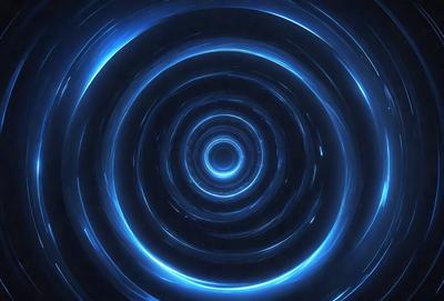 The primary subject of the image is a blue spiral, which appears to be a digital art or illustration. The setting is a dark background, which contrasts with the bright blue spiral. The visual style is modern and futuristic, with the blue spiral being the main focus of the image. The colors and mood are predominantly blue, creating a sense of depth and intrigue.