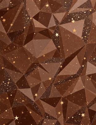 The primary subject of the image is a patterned surface with a brown background. The setting appears to be a wall or a floor, possibly in a room with a celestial theme. The visual style is a combination of digital art and illustration, creating a unique and intricate design. The dominant colors are brown and gold, giving the pattern a warm and earthy feel. The overall atmosphere is one of beauty and creativity, as the patterned surface showcases a blend of artistic elements and natural textures.