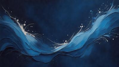 The primary subject of the image is a painting of a wave. The setting is a blue background, which adds to the overall atmosphere. The visual style is a combination of digital art and illustration, creating a unique and artistic representation of the wave. The dominant colors are blue and white, which contribute to the calming and serene mood of the painting.
