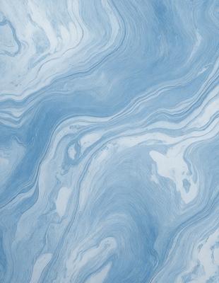 The primary subject of the image is a blue and white swirling pattern, which appears to be a painting or a digital artwork. The setting is a blue background, and the visual style is a combination of photo and digital art. The dominant colors are blue and white, creating a calm and soothing atmosphere.