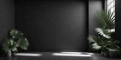 The primary subject of the image is a large potted plant, which is placed against a wall. The setting is a room with a white wall, and the visual style appears to be a photo. The colors in the image are predominantly white, giving the scene a clean and minimalist appearance.