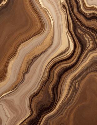The primary subject of the image is a close-up of a marble slab with a gold and brown color palette. The setting is a natural environment, possibly a rock formation or a stone wall. The visual style is a combination of a photo and a digital art, as it appears to be a close-up of a natural stone with a touch of digital manipulation. The colors and mood of the image are warm and earthy, with the gold and brown tones creating a sense of natural beauty and richness.